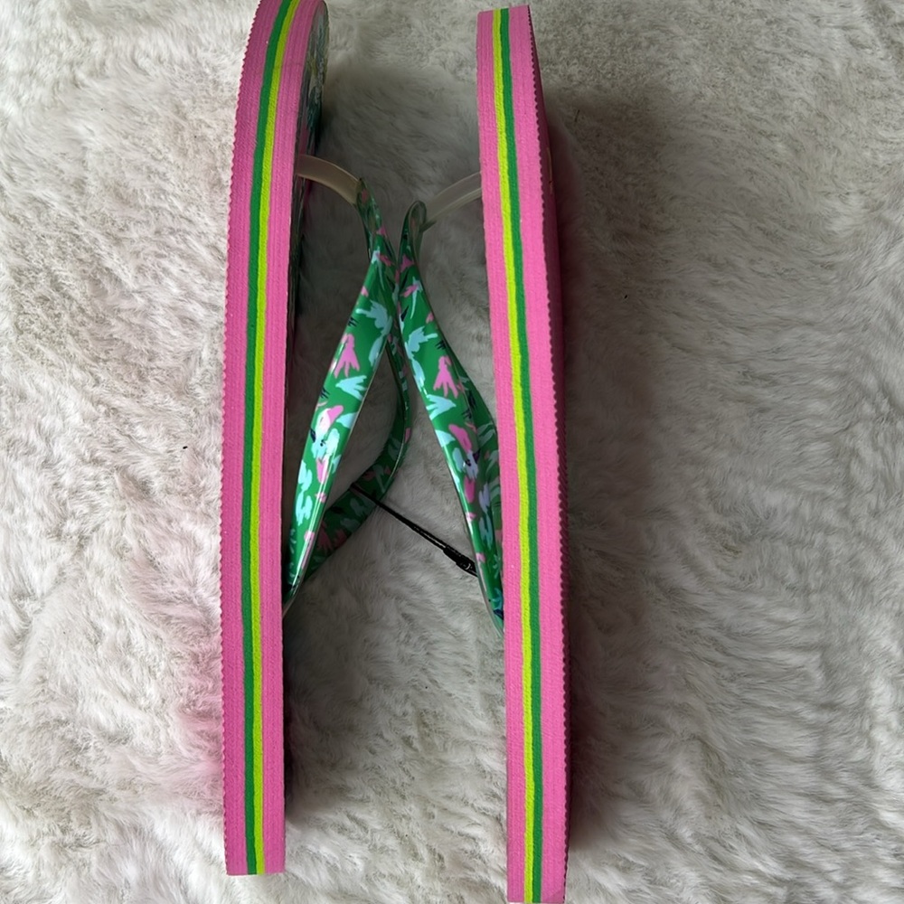 VERA BRADLEY Marion Floral Flip Flops NEW Tropical Sandal Thongs Summer MED  7-8 - Picture 11 of 15